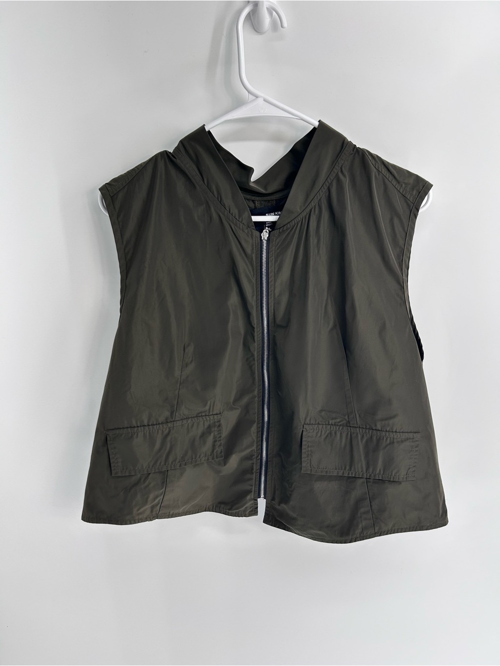 Sun Kim Parachute Cropped Vest - Large